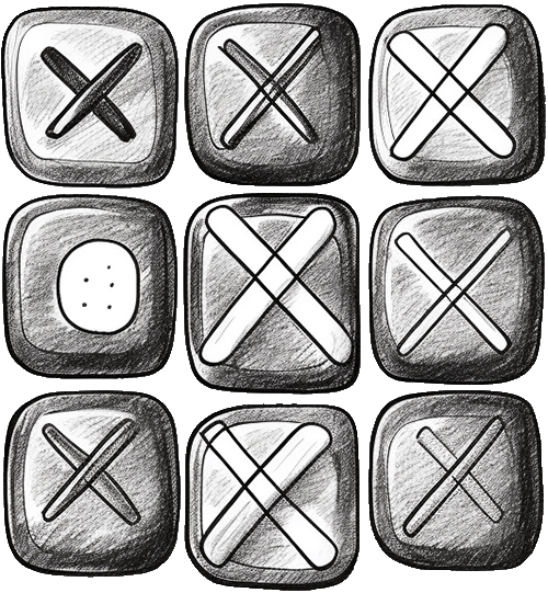 Tic-Tac-Toe game board hand draw